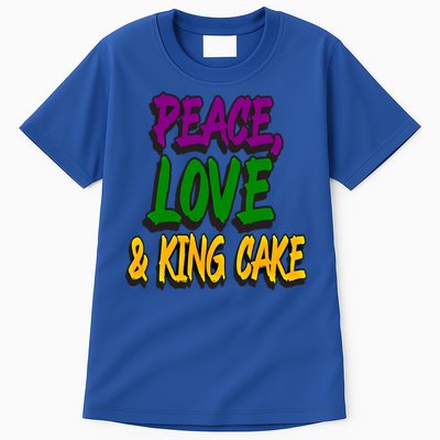 Peace Love King Cake Funny Mardi Gras Festival Party Outfit Gift Tall T-Shirt