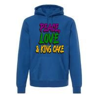 Peace Love King Cake Funny Mardi Gras Festival Party Outfit Gift Premium Hoodie