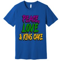 Peace Love King Cake Funny Mardi Gras Festival Party Outfit Gift Premium T-Shirt