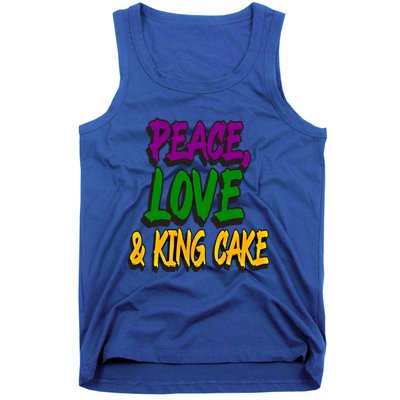 Peace Love King Cake Funny Mardi Gras Festival Party Outfit Gift Tank Top