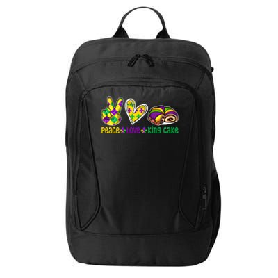 Peace Love King Cake Funny Mardi Gras Festival Party Gift City Backpack