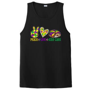 Peace Love King Cake Funny Mardi Gras Festival Party Gift PosiCharge Competitor Tank