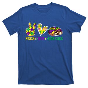 Peace Love King Cake Funny Mardi Gras Festival Party Gift T-Shirt