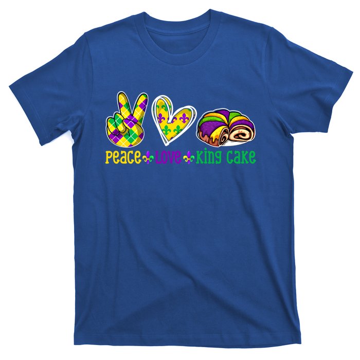 Peace Love King Cake Funny Mardi Gras Festival Party Gift T-Shirt