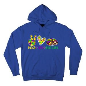 Peace Love King Cake Funny Mardi Gras Festival Party Gift Tall Hoodie