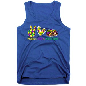 Peace Love King Cake Funny Mardi Gras Festival Party Gift Tank Top