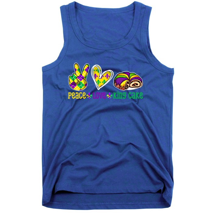 Peace Love King Cake Funny Mardi Gras Festival Party Gift Tank Top