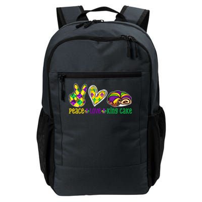 Peace Love King Cake Funny Mardi Gras Festival Party Gift Daily Commute Backpack