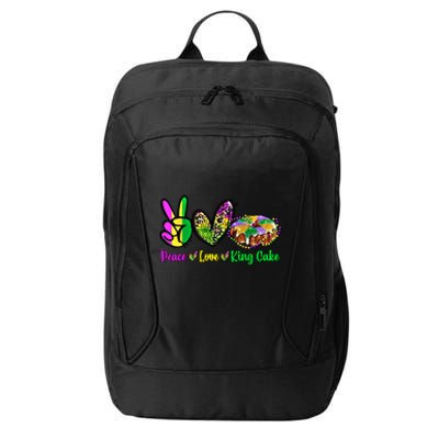 Peace Love King Cake Funny Mardi Gras Festival Party Gift City Backpack