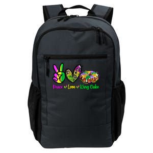 Peace Love King Cake Funny Mardi Gras Festival Party Gift Daily Commute Backpack