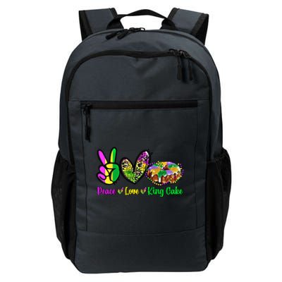 Peace Love King Cake Funny Mardi Gras Festival Party Gift Daily Commute Backpack