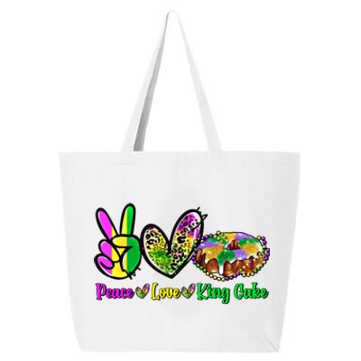 Peace Love King Cake Funny Mardi Gras Festival Party Gift 25L Jumbo Tote