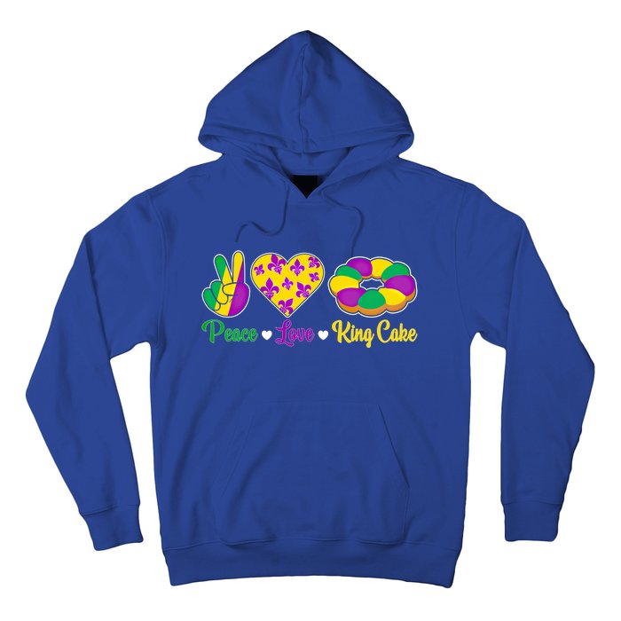 Peace Love King Cake Funny Mardi Gras Festival Party Gift Hoodie