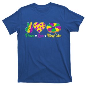 Peace Love King Cake Funny Mardi Gras Festival Party Gift T-Shirt