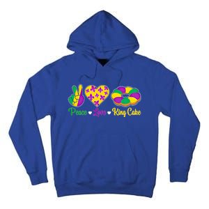 Peace Love King Cake Funny Mardi Gras Festival Party Gift Tall Hoodie