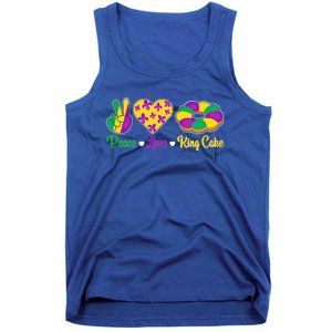 Peace Love King Cake Funny Mardi Gras Festival Party Gift Tank Top