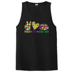 Peace Love King Cake Funny Mardi Gras Festival Party Great Gift PosiCharge Competitor Tank