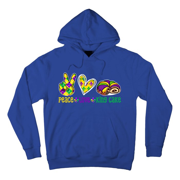 Peace Love King Cake Funny Mardi Gras Festival Party Great Gift Hoodie