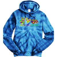 Peace Love King Cake Funny Mardi Gras Festival Party Great Gift Tie Dye Hoodie