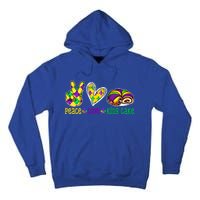 Peace Love King Cake Funny Mardi Gras Festival Party Great Gift Tall Hoodie