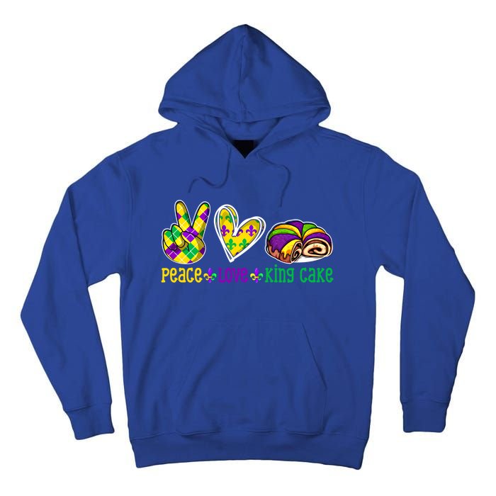 Peace Love King Cake Funny Mardi Gras Festival Party Great Gift Tall Hoodie