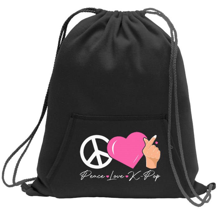 Peace Love Kpop Cute Kpop Music Anime Lover Sweatshirt Cinch Pack Bag