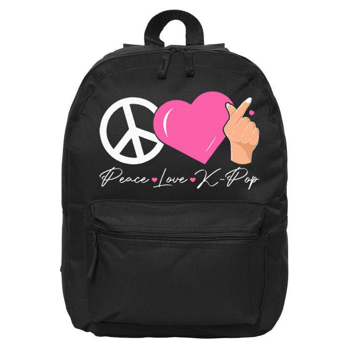 Peace Love Kpop Cute Kpop Music Anime Lover 16 in Basic Backpack