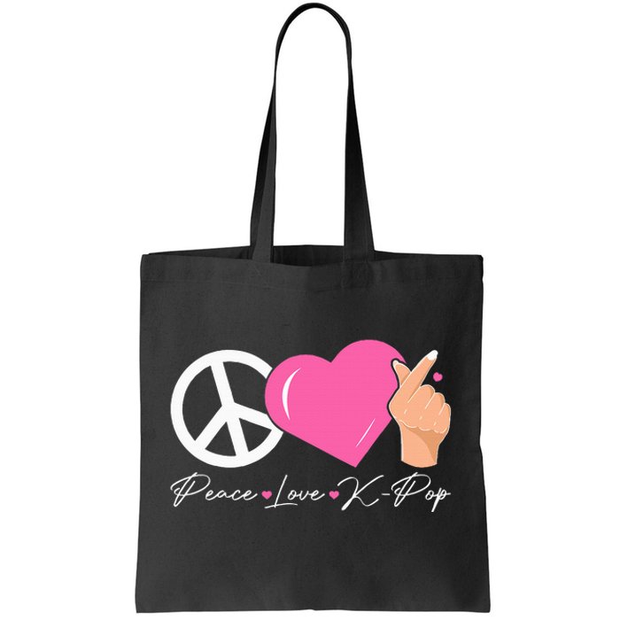 Peace Love Kpop Cute Kpop Music Anime Lover Tote Bag