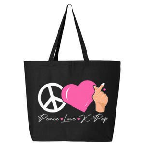 Peace Love Kpop Cute Kpop Music Anime Lover 25L Jumbo Tote