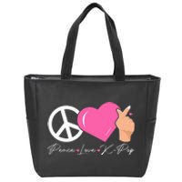 Peace Love Kpop Cute Kpop Music Anime Lover Zip Tote Bag