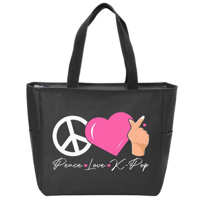 Peace Love Kpop Cute Kpop Music Anime Lover Zip Tote Bag