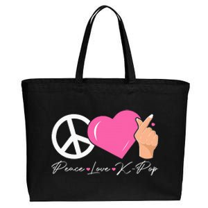 Peace Love Kpop Cute Kpop Music Anime Lover Cotton Canvas Jumbo Tote