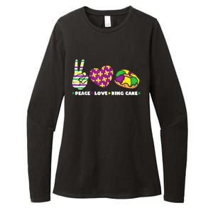 Peace Love King Cake Funny Mardi Gras Party Carnival Great Gift Womens CVC Long Sleeve Shirt