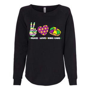 Peace Love King Cake Funny Mardi Gras Party Carnival Great Gift Womens California Wash Sweatshirt