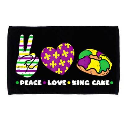 Peace Love King Cake Funny Mardi Gras Party Carnival Great Gift Microfiber Hand Towel