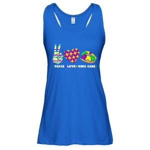 Peace Love King Cake Funny Mardi Gras Party Carnival Great Gift Ladies Essential Flowy Tank