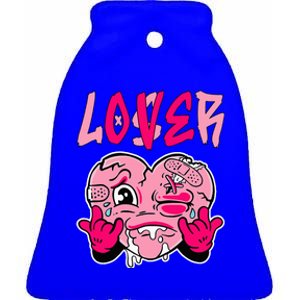 Pink Loser Lover Pink Drip Heart Matching Outfit Ceramic Bell Ornament