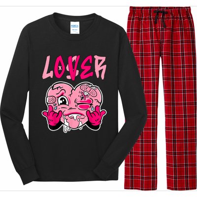 Pink Loser Lover Pink Drip Heart Matching Outfit Long Sleeve Pajama Set