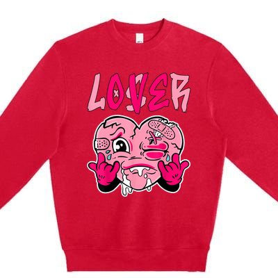 Pink Loser Lover Pink Drip Heart Matching Outfit Premium Crewneck Sweatshirt