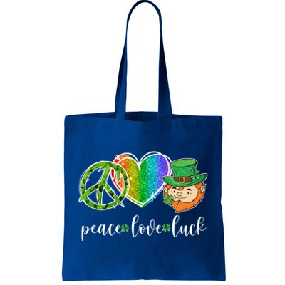 Peace Love Luck Leprechaun Hippie Happy St Patrick's Day Gift Tote Bag