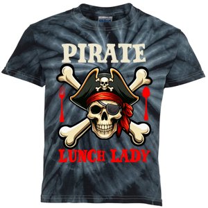 Pirate Lunch Lady Costume Skull Horror Pirate Funny Job Team Kids Tie-Dye T-Shirt