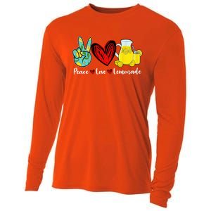 Peace Love Lemonade Yellow Lemon Lover Cute Gift Cooling Performance Long Sleeve Crew