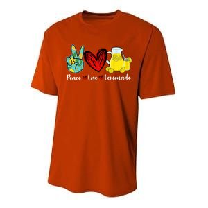 Peace Love Lemonade Yellow Lemon Lover Cute Gift Performance Sprint T-Shirt