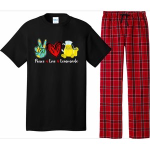 Peace Love Lemonade Yellow Lemon Lover Cute Gift Pajama Set