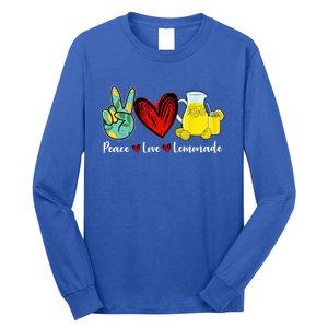 Peace Love Lemonade Yellow Lemon Lover Cute Gift Long Sleeve Shirt