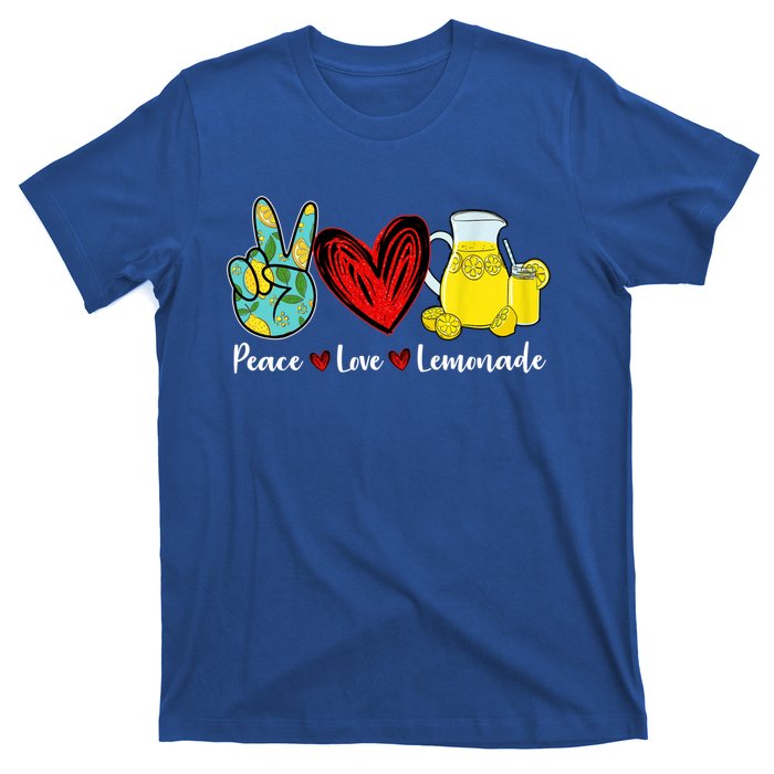 Peace Love Lemonade Yellow Lemon Lover Cute Gift T-Shirt