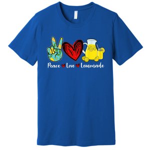 Peace Love Lemonade Yellow Lemon Lover Cute Gift Premium T-Shirt