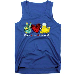 Peace Love Lemonade Yellow Lemon Lover Cute Gift Tank Top