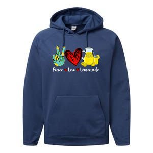 Peace Love Lemonade Yellow Lemon Lover Cute Gift Performance Fleece Hoodie