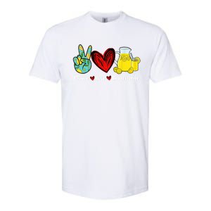 Peace Love Lemonade Yellow Lemon Lover Cute Gift Softstyle CVC T-Shirt